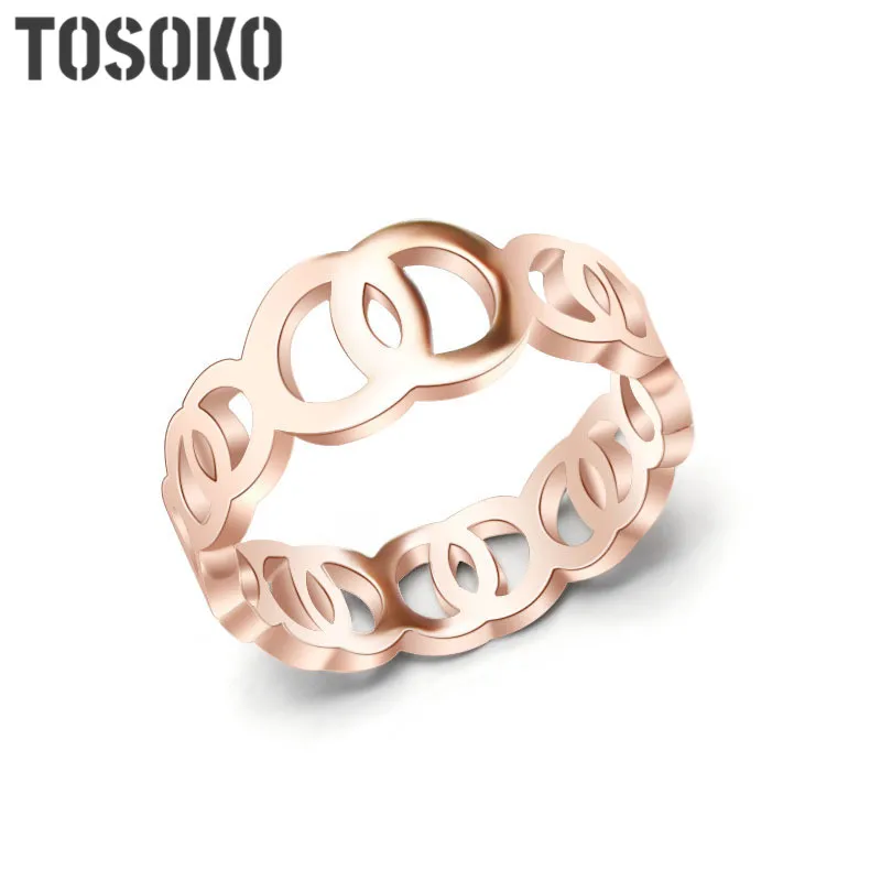 TOSOKO ювелирные изделия из нержавеющей стали овальный крест X письмо кольцо модное