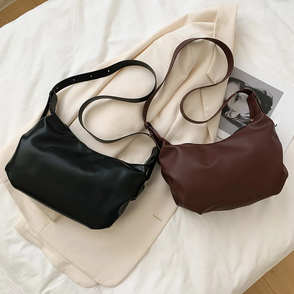 

Autumn Shoulder Handbag Solid Color Crossbody Bag Totes for Women Leather Clutch Youth Ladies Simple Versatile Messenger Bag