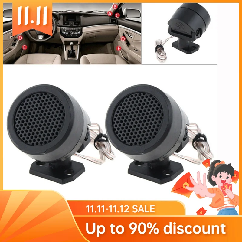 

1 Set 500w Car Power Built-in Crossovers Auto Loud Speakers Dome Tweeter New