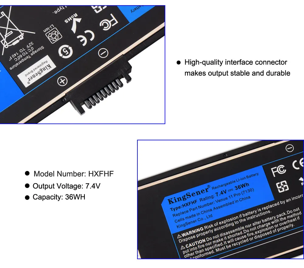 Новый аккумулятор KingSener HXFHF для ноутбука Venue 11 Pro (7130) (7139) 7310 VJF0X 7 4 в 36 Вт/ч