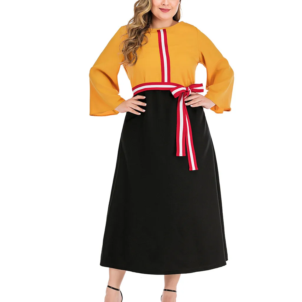 Женское платье с длинным рукавом круглым вырезом и лепестками|Женские платья| |