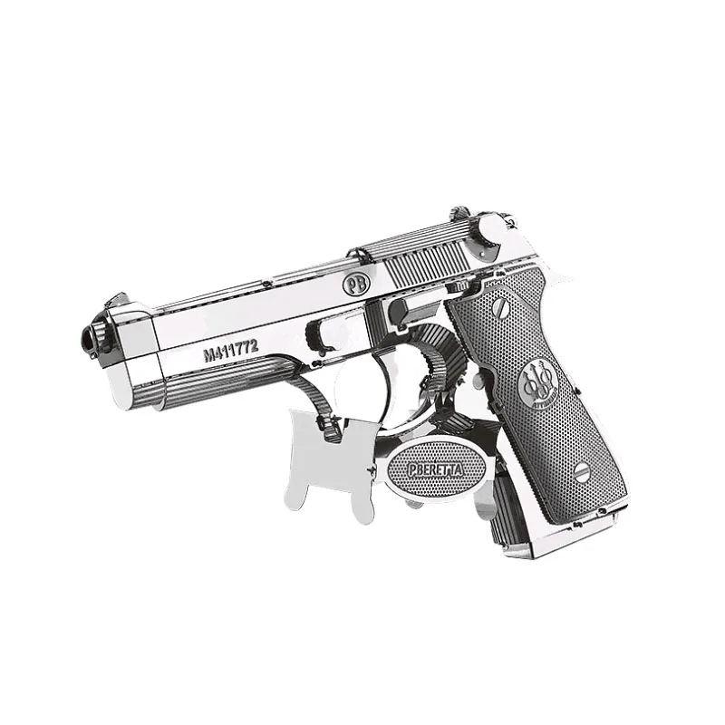 Pistol 3D металлическая модель головоломка игрушечный пистолет строительная машина несколько типов Diy лазерная резка нержавеющая сталь ручная сборка набор - Цвет: Pistol