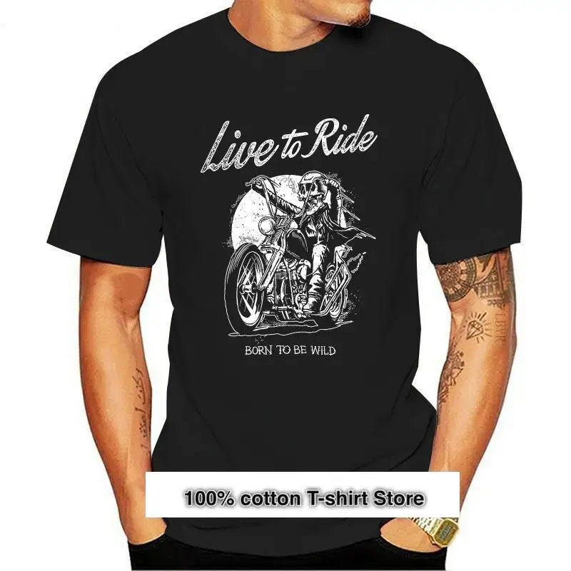 

New 2018 Summer Style T-Shirt Man Print T-Shirt Hipster Men's Live To Ride Born To Be Wild Biker Motorcycle T-Shirt Casual Tee S