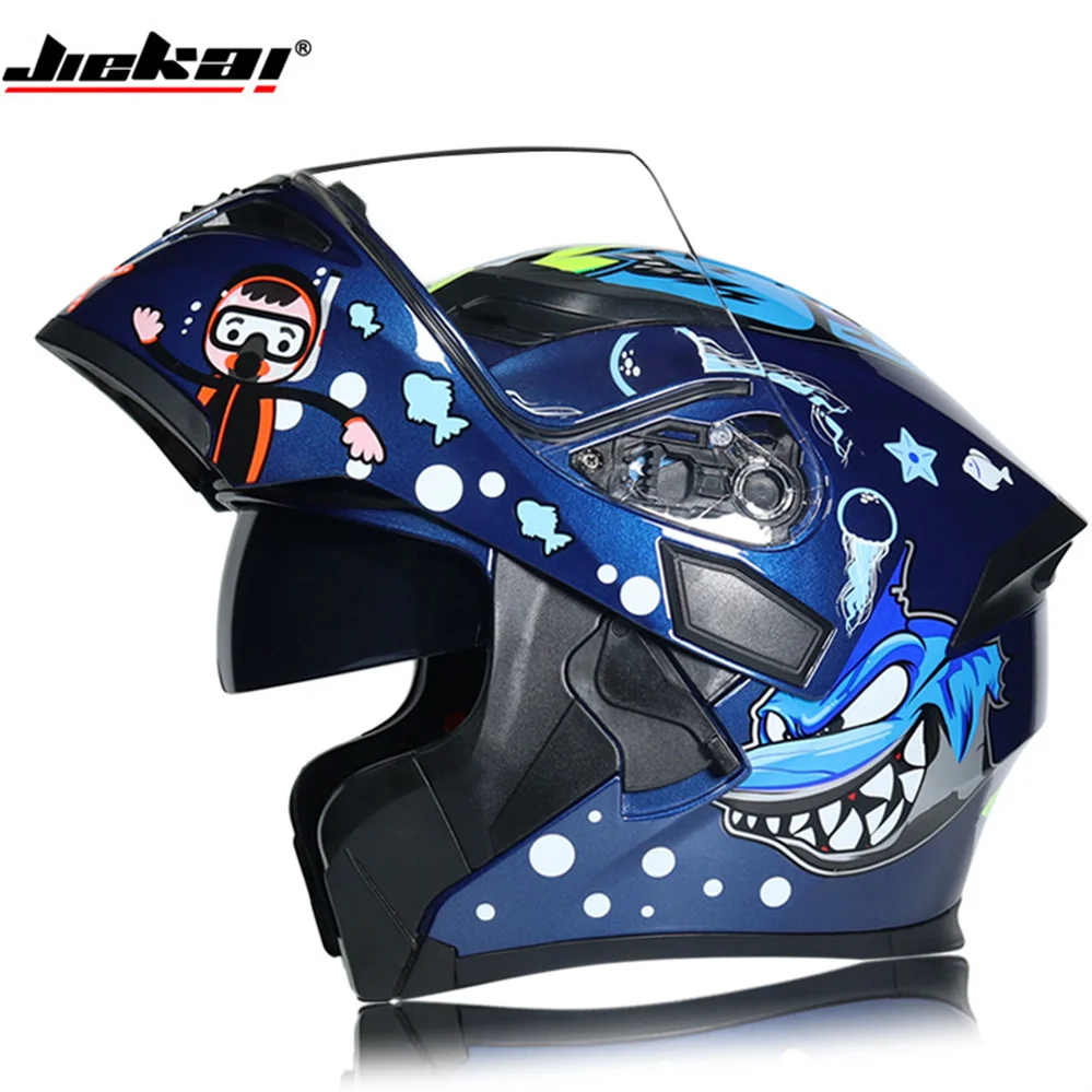 Мотошлем JIEKAI модульный классический откидной шлем для мотокросса гоночного