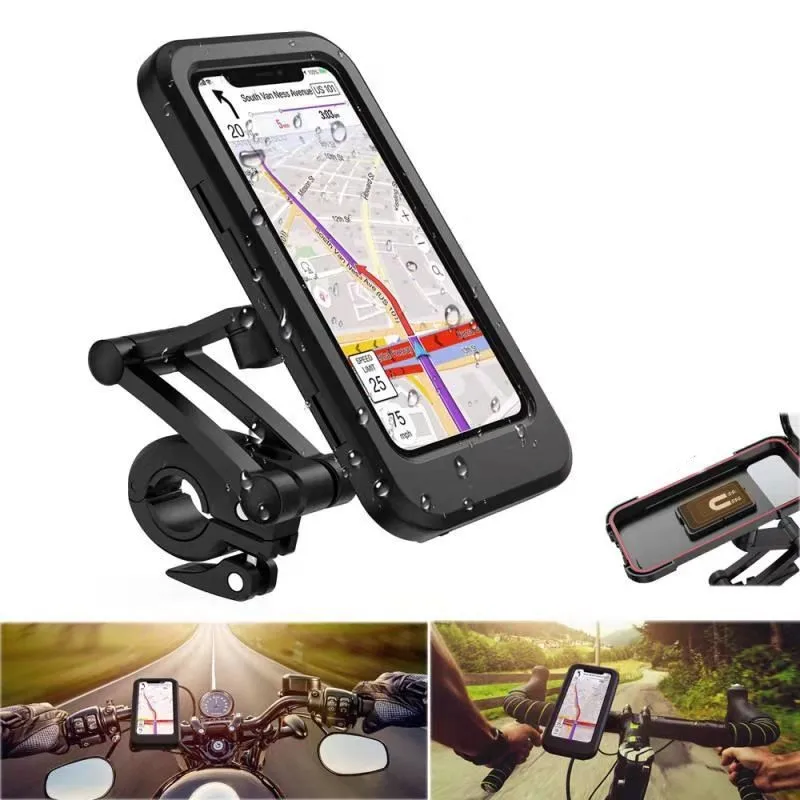 1pcs waterproof bike phone holder universal bike mount motorcycle support for iphone 12 huawei xiaomi moto accessories free global shipping