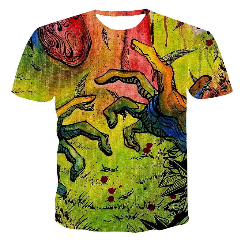 

2020 new 3D Summer fashion T-shirt abstract Men's woman Leisure Short sleeve Print T-shirt Men's T-shirt Street Wear