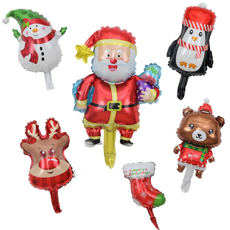 

6pcs Christmas Party Balloons Santa Claus Foil Ballons Helium Globos Christmas Bell Balls Christmas balloons Decor Xmas Supplies