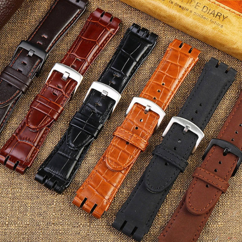 

Durable Leather Strap For Swatch YOS 440 449 401G 23mm High Quality Waterproof Watchband Smart Watch Wristband Watch Accessories