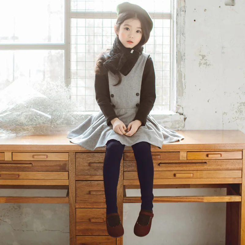 Осень зима 2021 леггинсы для девочек Плотные хлопковые флисовые детские брюки