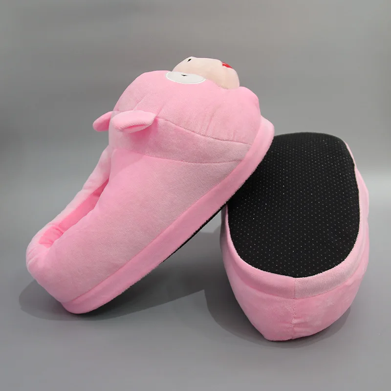 

New Pocket Animals Kong idiot Slowpoke Plush Doll Indoor Slippers For Adults Home Autumn Winter Slippers