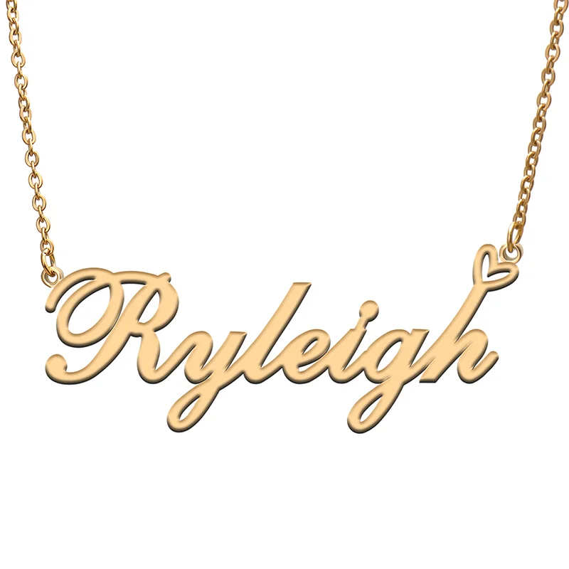 

Ryleigh Name Tag Necklace Personalized Pendant Jewelry Gifts for Mom Daughter Girl Friend Birthday Christmas Party Present