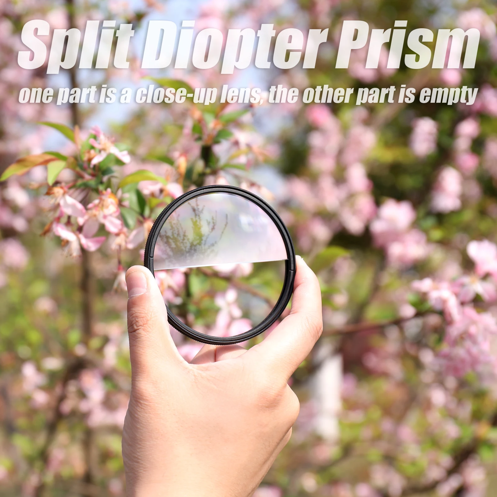 

72mm Split Diopter Prism Camera Foreground Magnifying Blur Filter Film Television Split-Field Props SLR Photography Accessories