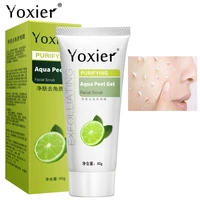 exfoliating scrub gel moisturizing whitening acne remove dirt greasy detoxification cleansing pores lemon glycerin skin care 40g