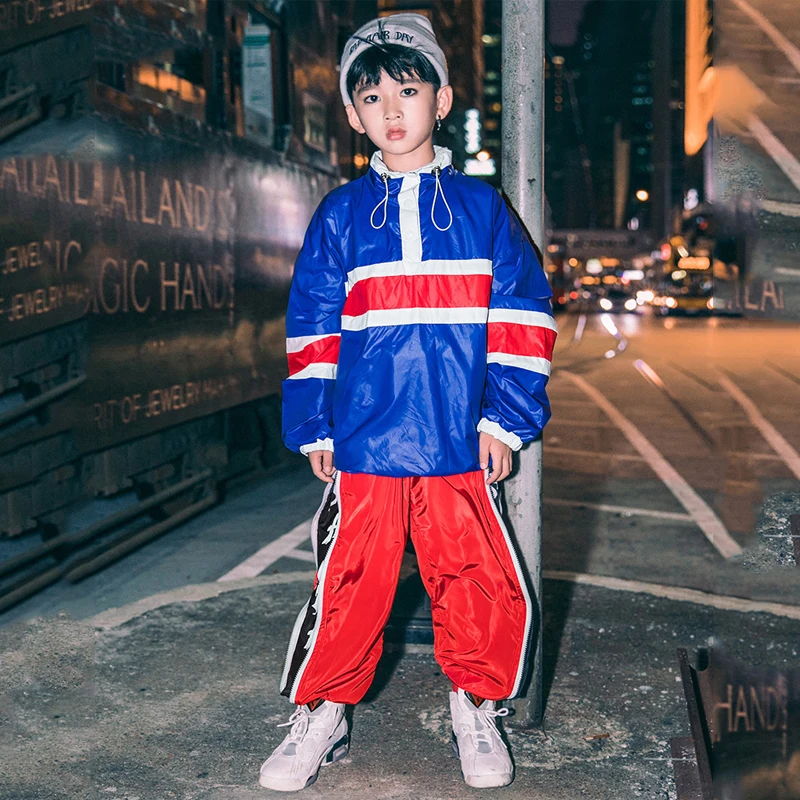 

Children'S Street Dance Wear Boys Hip Hop Handsome Jacket Jazz Dance Set Catwalk Hiphop Stage Costumes Performance Wear DQS3073