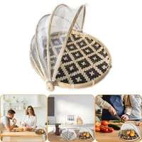 1pcs food net cover storage basket hand woven tent basket tray fruit vegetable bread basket simple atmosphere picnic mesh hot