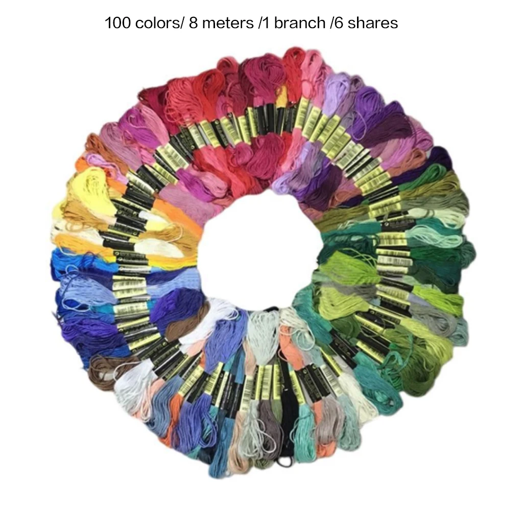 100 шт./лот игольчатая нить для вышивки крестиком цветные нитки хлопковые иголки