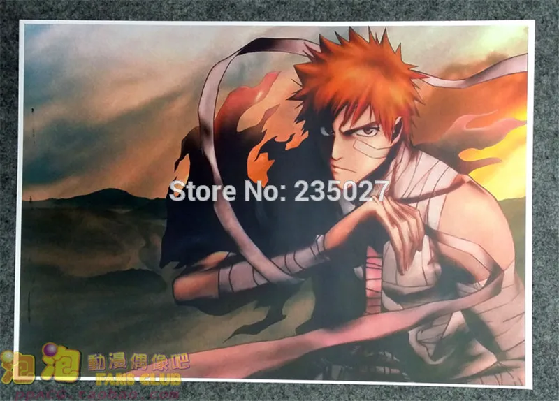 8 pcs/set Anime BLEACH poster Kurosaki ichigo figure wall pictures room stickers toys for gift | Sticker