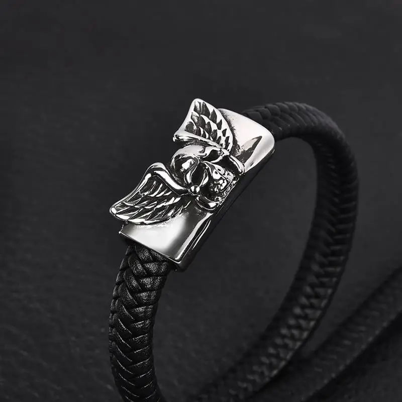 Панк череп бусины для изготовления ювелирных изделий браслет из нержавеющей