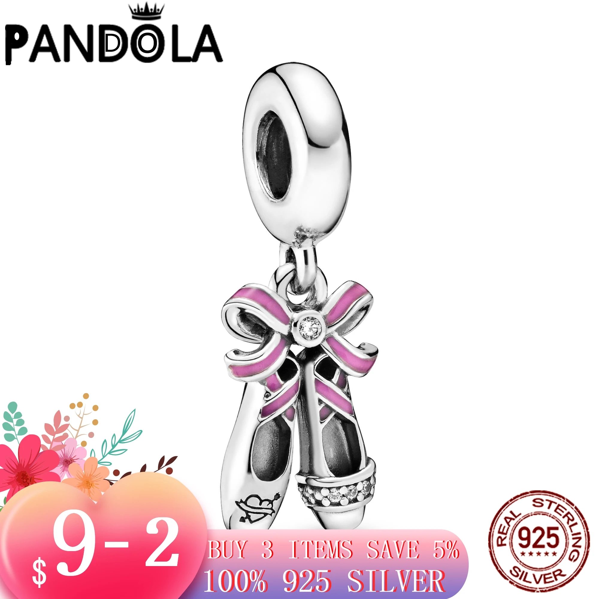 

Горячая 100% 925 пробы серебряные шармы в стиле «панк» балетки на крючках, очаровательные, подходят к оригиналу Pandora, браслет серебро 925 ювелирн...