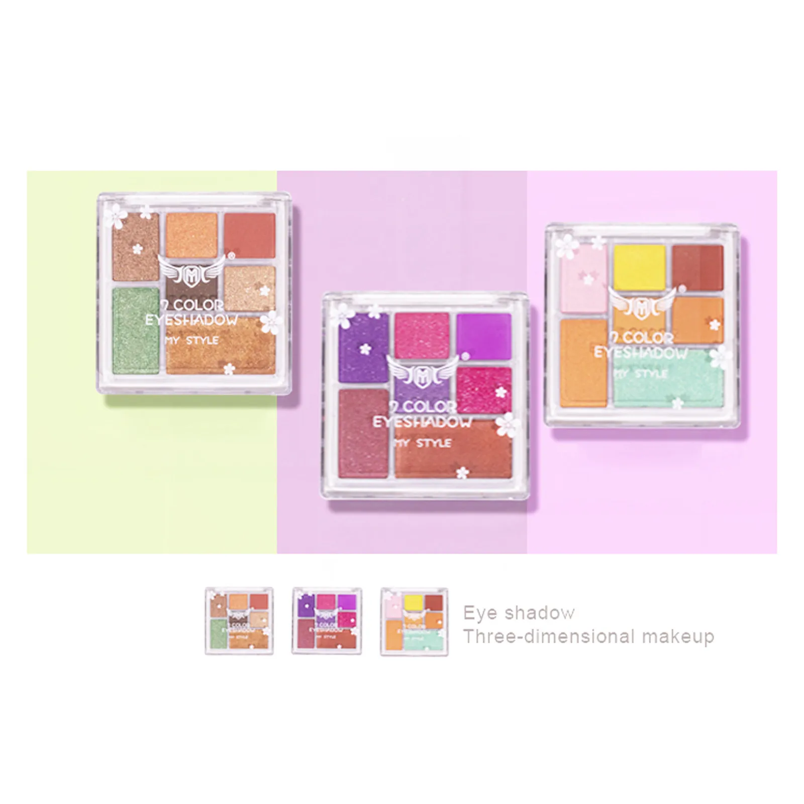 

Fashion Palette Eye Shadow 7 Color Eye Shadow Long-lasting Matte Shiny Pigment Flash Waterproof Shadows 1pcs colorful Cosmetics