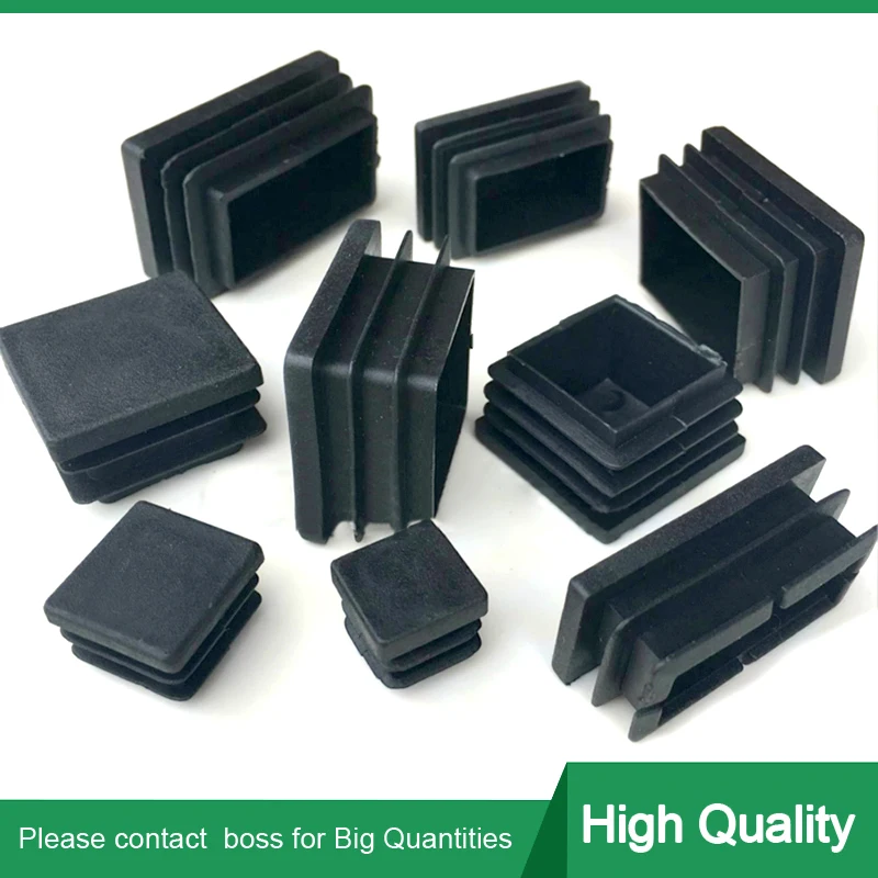 

2/4/10pcs Square Plastic Black Blanking End Cap Tube Pipe Insert Plug Bung 10x10~100x100mm