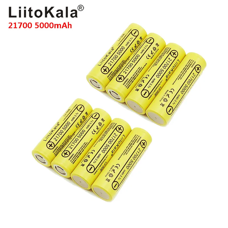 LiitoKala21700 5000 мА/ч Перезаряжаемые Батарея 40A 3 7 V 10C разрядки аккумуляторы высокой