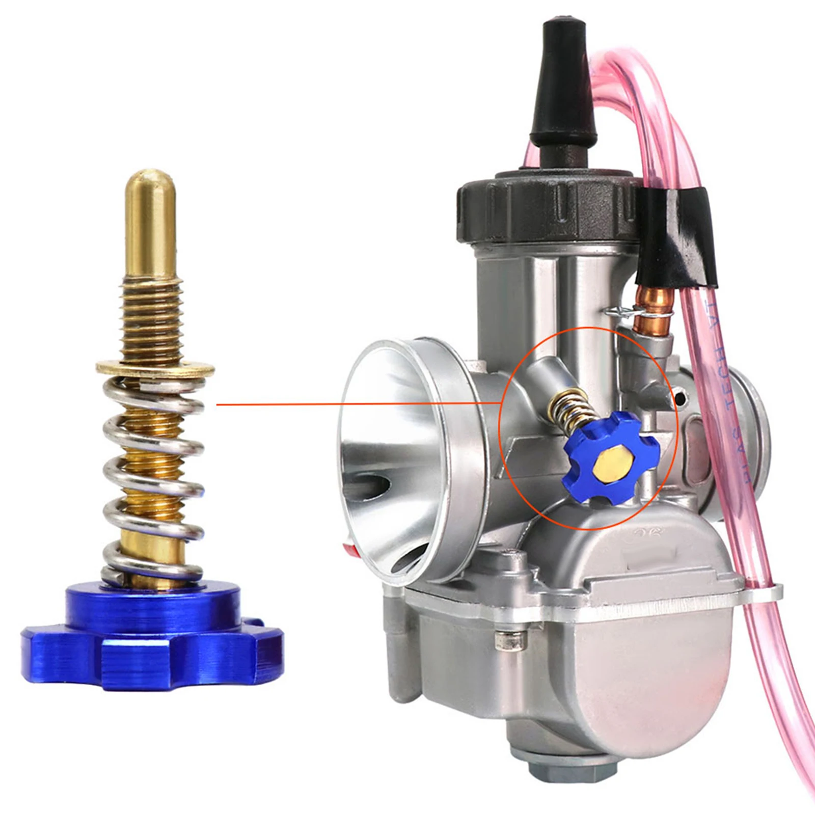 

Red/Blue Motorcycle CNC Billet Carburetor Easy Air Fuel Mixture Idle Speed Adjuster Screw For Keihin PWK 21mm-34mm Automobiles