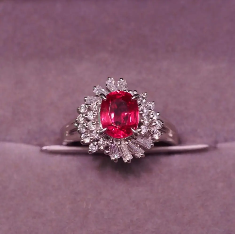 Кольцо с рубином из чистого 18-каратного золота ювелирные изделия настоящего