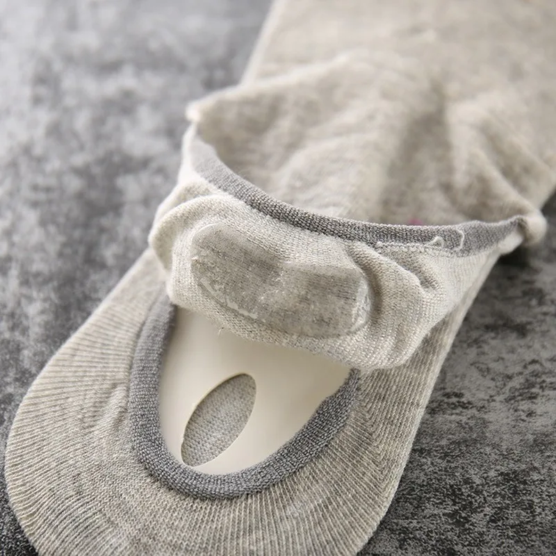 5 пар Силиконовые Invisile носок носки мужские Черный и белый сплошной Цвет из хлопка