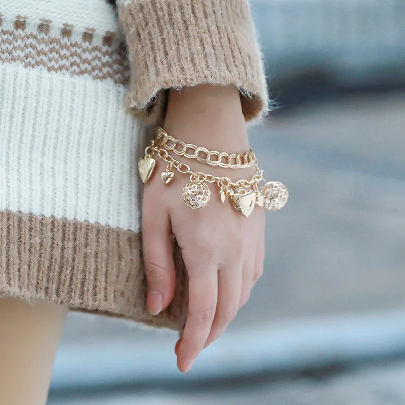 Женский браслет в богемном стиле Простой с натуральным камнем серебристая