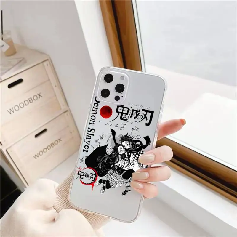 

Demon Slayer Phone Case For iphone 12 11 8 7 6s 6 5 5s 5c se plus mini x xs xr pro max Transparent soft