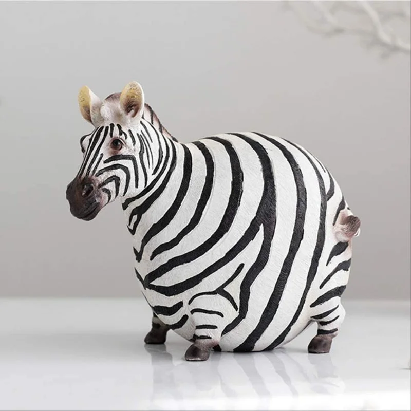 

Resin Fat Zebra Sculpture Nordic Creative Figurines Crafts Yoga Frog Ornaments Home Room Office Desktop Animal Statue Decoration