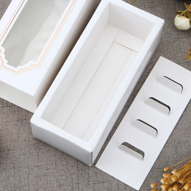 10 Pcs Macarons Box White Bronzing Kraft Paper Gift Packaging Kid Birthday Wedding Cake Boxes for Guests Candy | Дом и сад