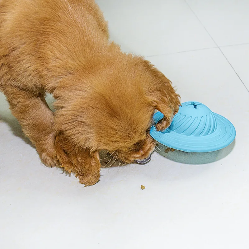 

Treat Ball Dog Toy for Pet Increases IQ Interactive Food Flying Disk Dog Toy UFO Shape Food Leaking Ball