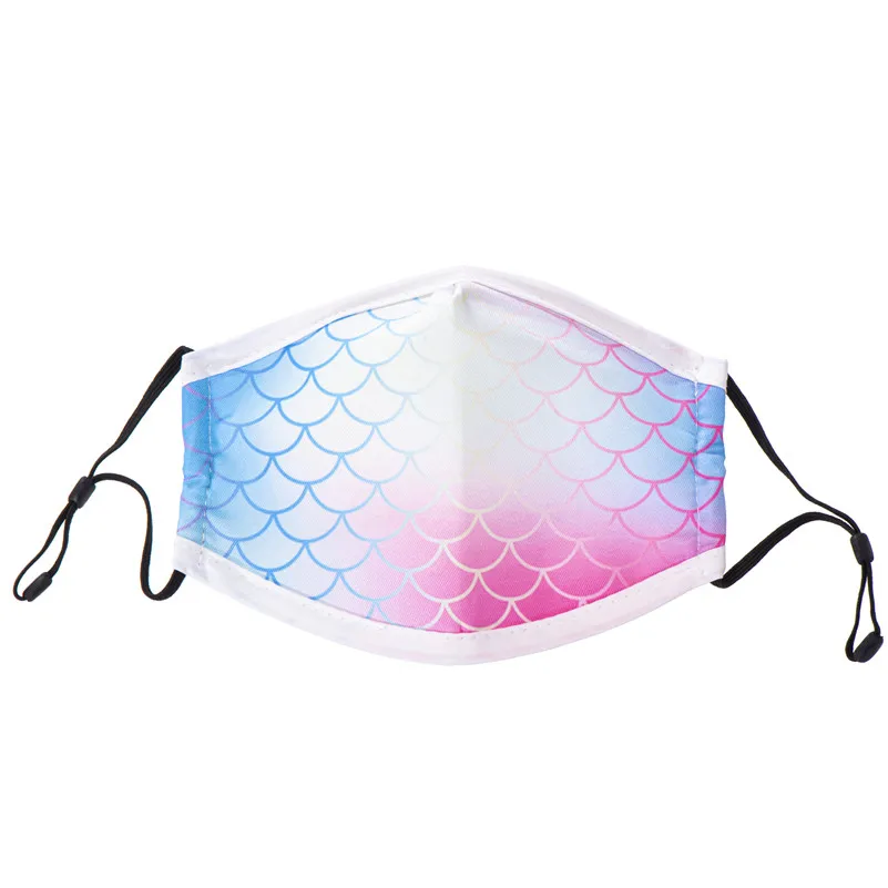 Маска детская с мультяшным принтом единорога Мягкая тканевая многоразовая