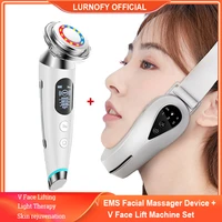 facial massager ems lifting led light therapy mesotherapy wrinkle removal radio frequency skin tightening face lifting machine
