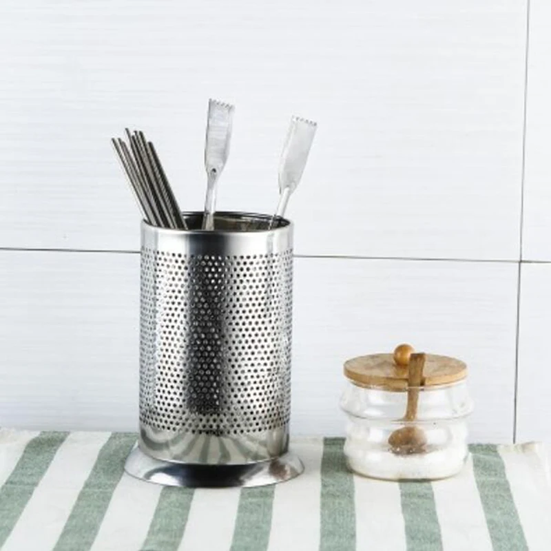 Kitchen Tableware Storage Tube Racks Stainless Steel Cutlery Chopsticks Spoon Fork Stationery Cosmetic Rack Drain Holder | Дом и сад