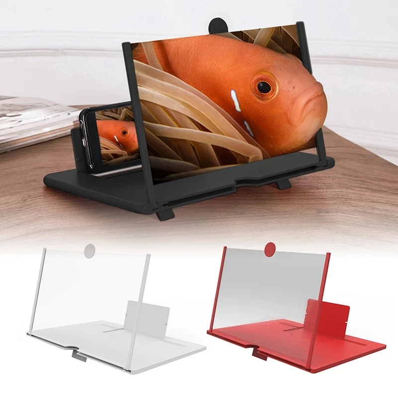 

12 inch 3D Mobile Phone Screen Magnifier HD Video Amplifier Stand Bracket Movie Game Magnifying Folding Phone Desk Holder