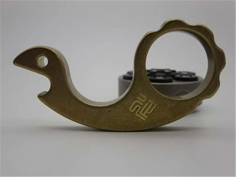 Bottle opener Handmade Solid EDC Brass Ti Keychain Tool Snail Shape Outdoor Cosplay Hook Pendant Christmas Gift | Украшения и