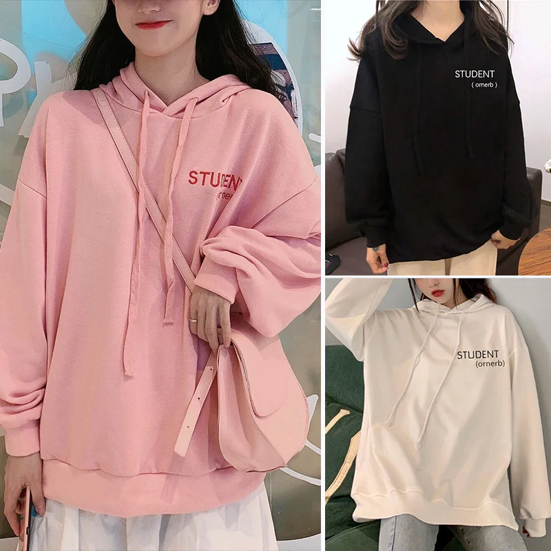 

Свитер в Корейском стиле, Женский бархатный Свободный пуловер с капюшоном