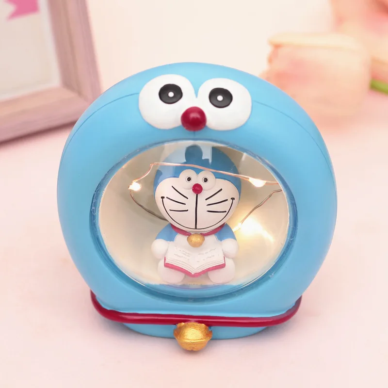 Черный Doraemon Луна книга ночник смолы фигурки#2563 украшения дома игрушки коллекционная игрушка подарок на день рождения детей - Цвет: Черный