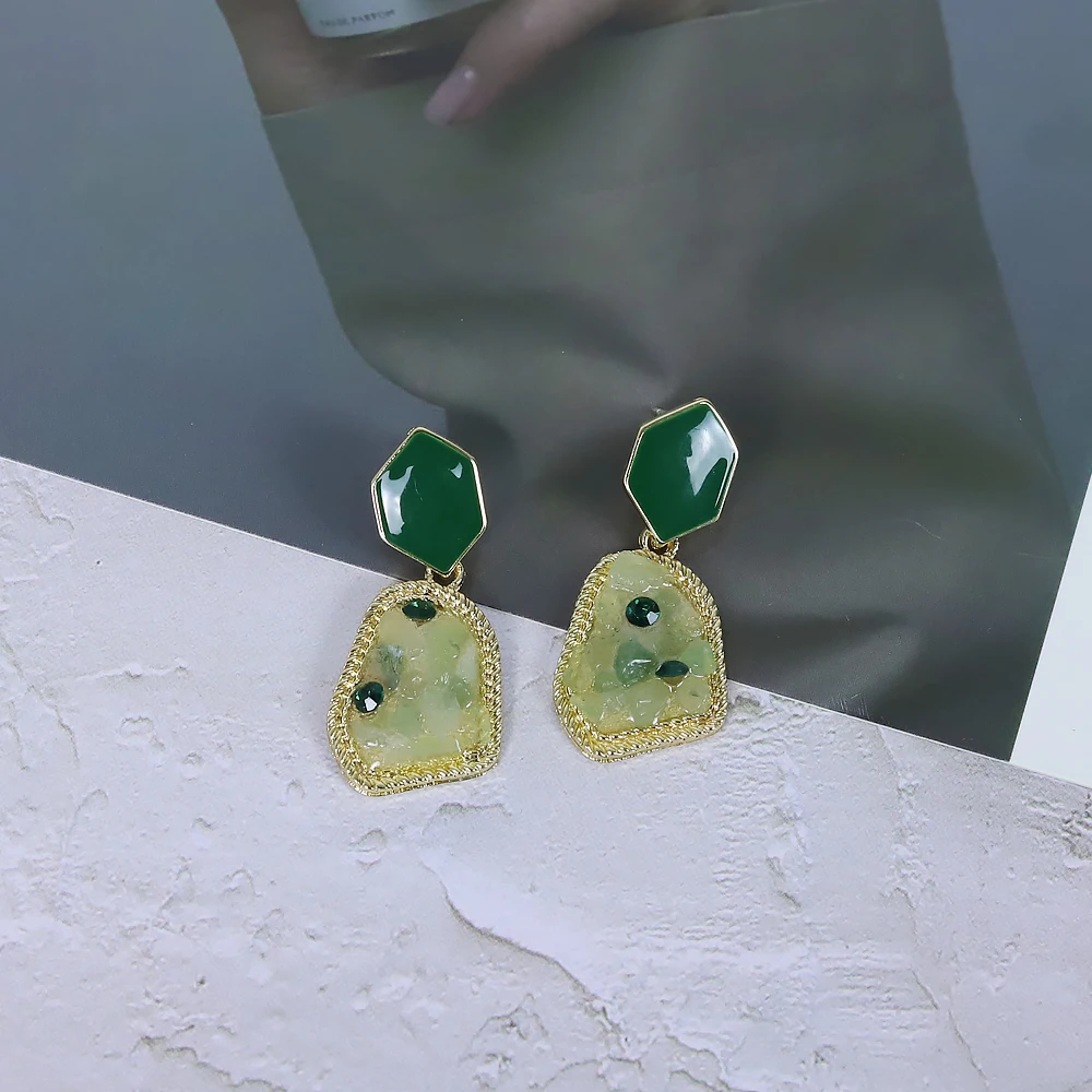 Серьги-подвески женские в стиле ретро инкрустированные гравием корейские