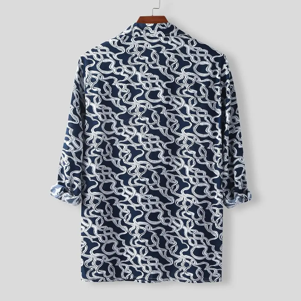 Гавайские рубашки в этническом стиле для мужчин свободная тонкая рубашка с