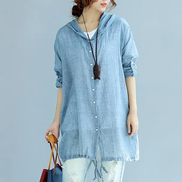 Женский однобортный Кардиган с капюшоном свободный однотонный длинным рукавом