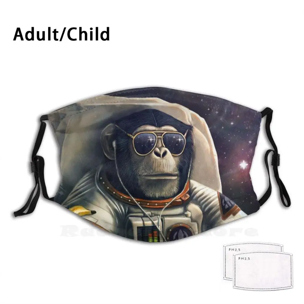 Моющаяся маска для рта от пыли с фильтром принтом знаменитостей обезьян шимпов