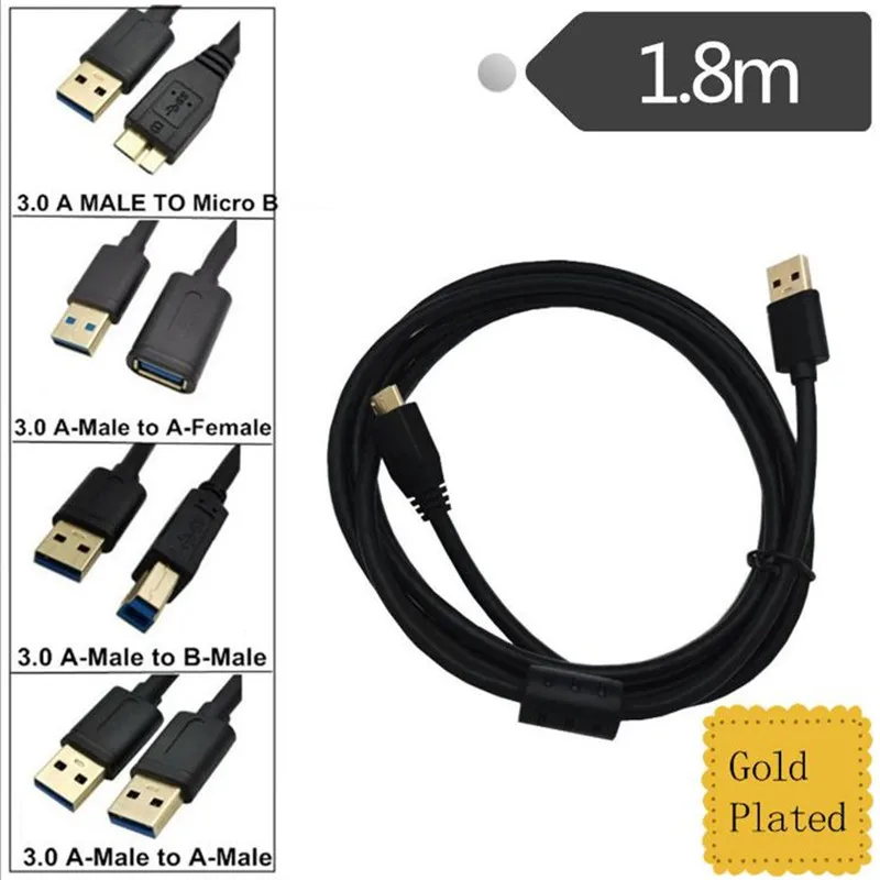 

Кабель USB ГБ/сек. (штекер)/Micro B (гнездо), 5/3,0/1,8 м