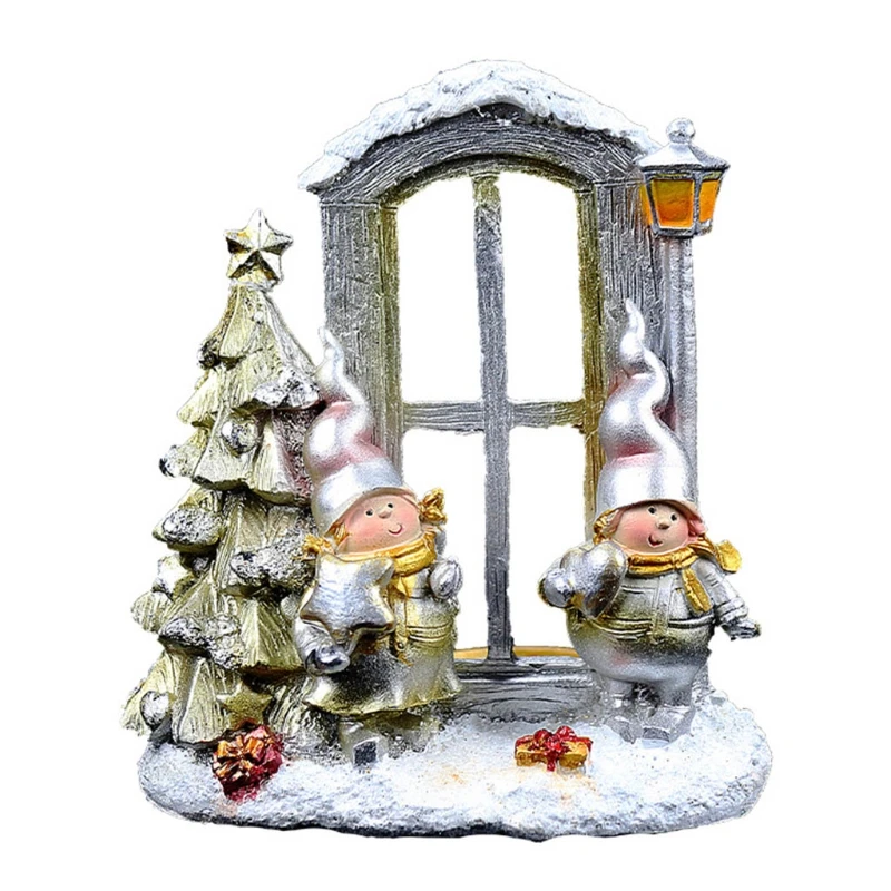 Рождественская кукла украшение для елки искусственная смола настольные