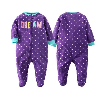 Purple dot Детская одежда на весну и зиму; Комбинезон для маленьких мальчиков; зимняя одежда для маленьких девочек; комбинезон с длинными рукавами для маленьких девочек - Цвет: Purple dot