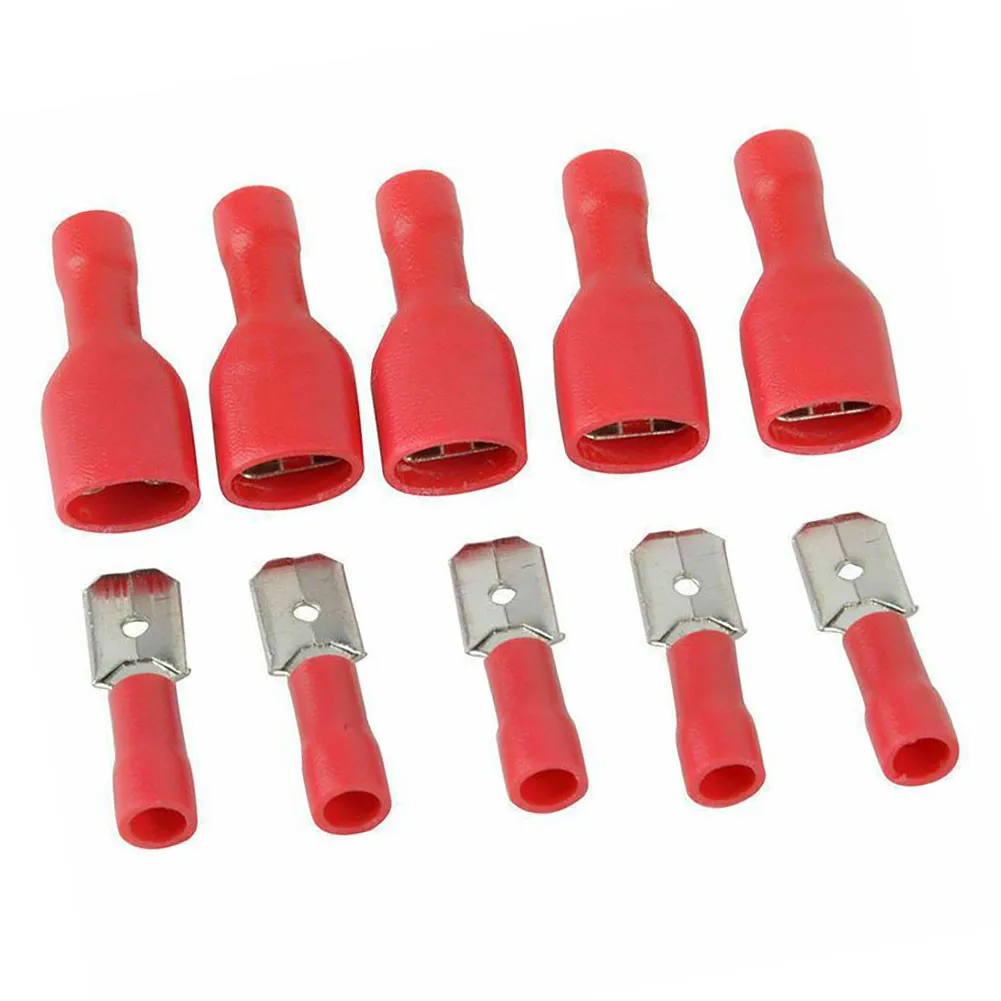 

100Pcs Assorted Electrical Wire Connector Insulated Spade Crimp Terminals Set Electrical Wire Crimp Spade Connectors Kit