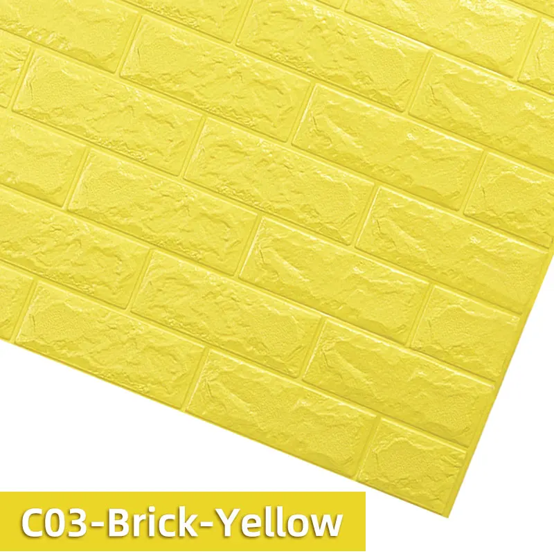 C03-Brick-Yellow Kaguyahime 3D DIY стикер s самоклеющиеся декоративные обои для детской комнаты кухни спальни водонепроницаемые наклейки 3D обои кирпич - Цвет: C03-Brick-Yellow